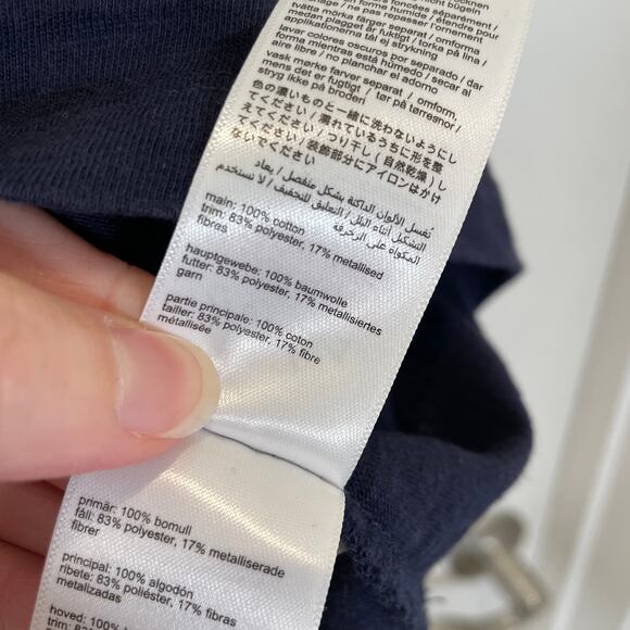 Joules British Clothing Kirstie Top Navy Blue Peasant Metallic Thread 6 - Picture 8 of 9